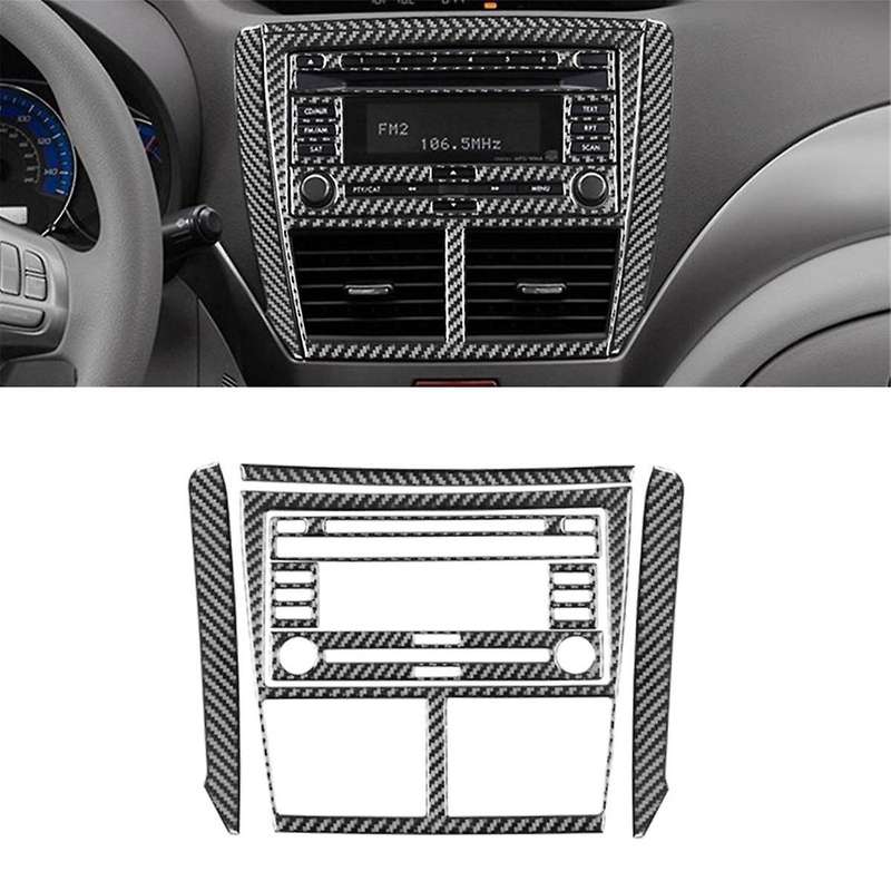 for 2009-2012 Soft Carbon Fiber Car Central Control CD Cover Trim Sticker Accessories