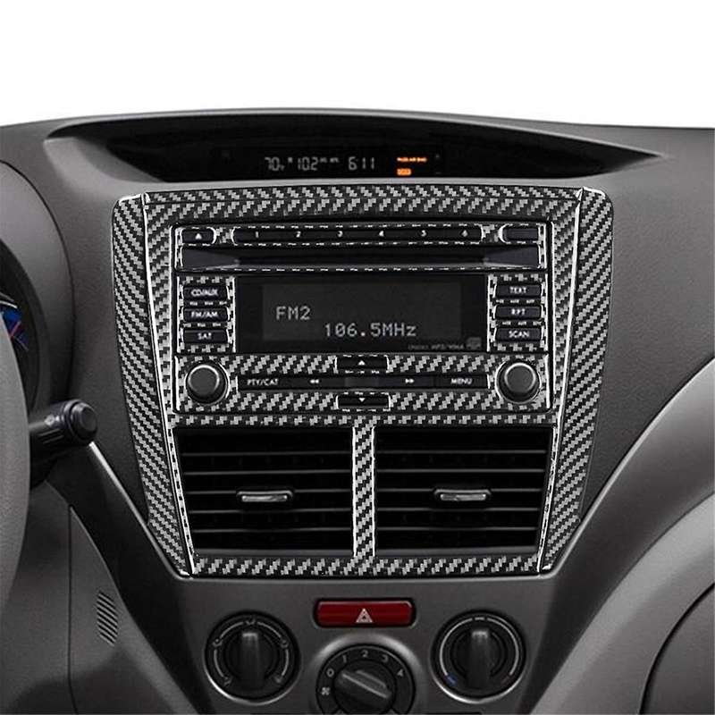 for 2009-2012 Soft Carbon Fiber Car Central Control CD Cover Trim Sticker Accessories