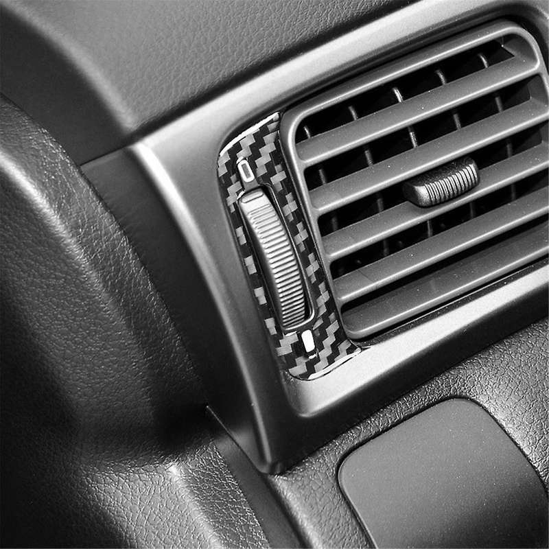 for 2009-2012 Soft Carbon Fiber Car Side Outlet Cover Trim Sticker Accessories