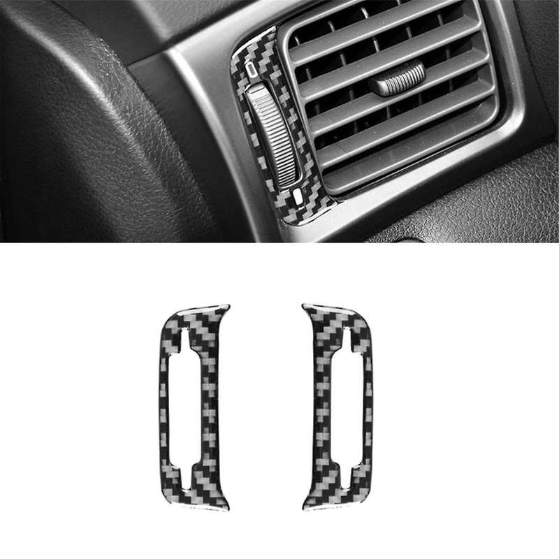 for 2009-2012 Soft Carbon Fiber Car Side Outlet Cover Trim Sticker Accessories