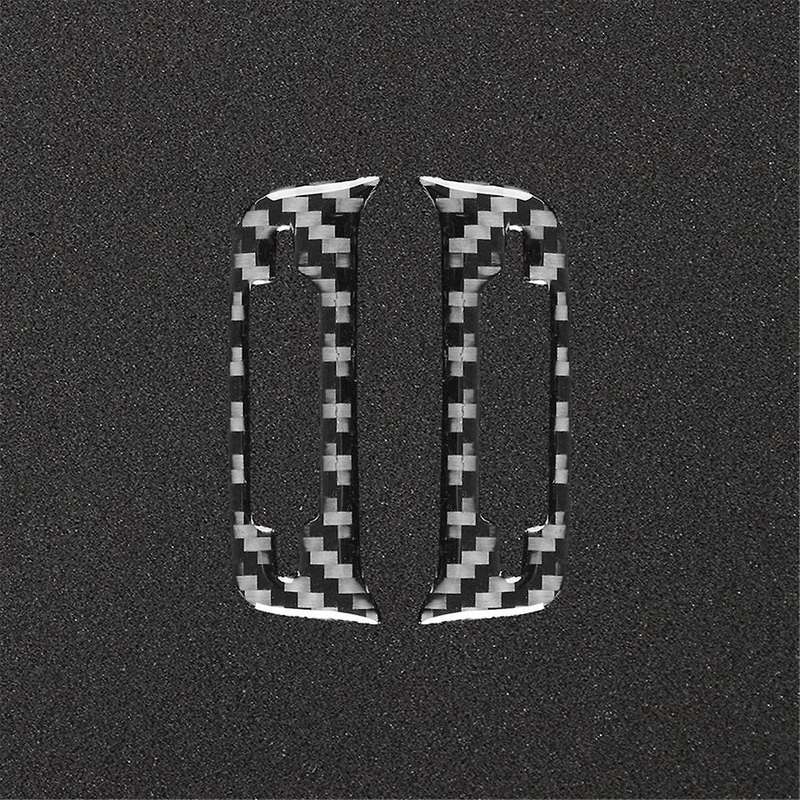 for 2009-2012 Soft Carbon Fiber Car Side Outlet Cover Trim Sticker Accessories