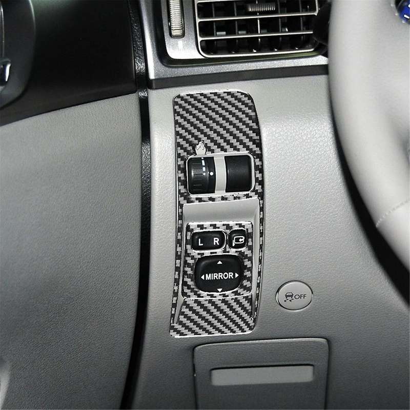 for 2009-2012 Soft Carbon Fiber Car Headlight Control Switch Cover Trim Sticker Accessories