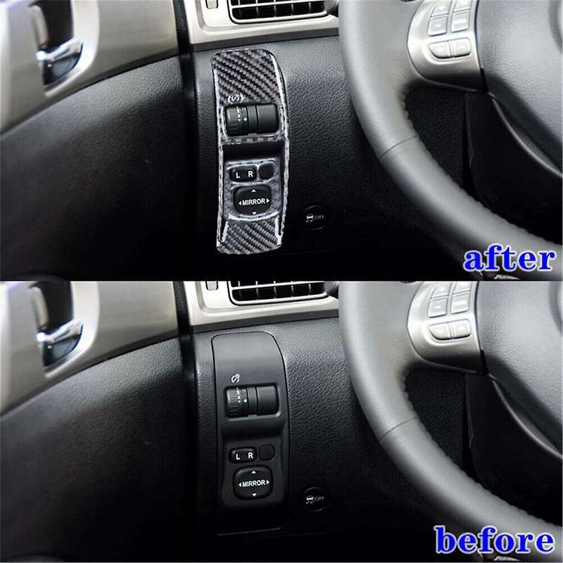 for 2009-2012 Soft Carbon Fiber Car Headlight Control Switch Cover Trim Sticker Accessories