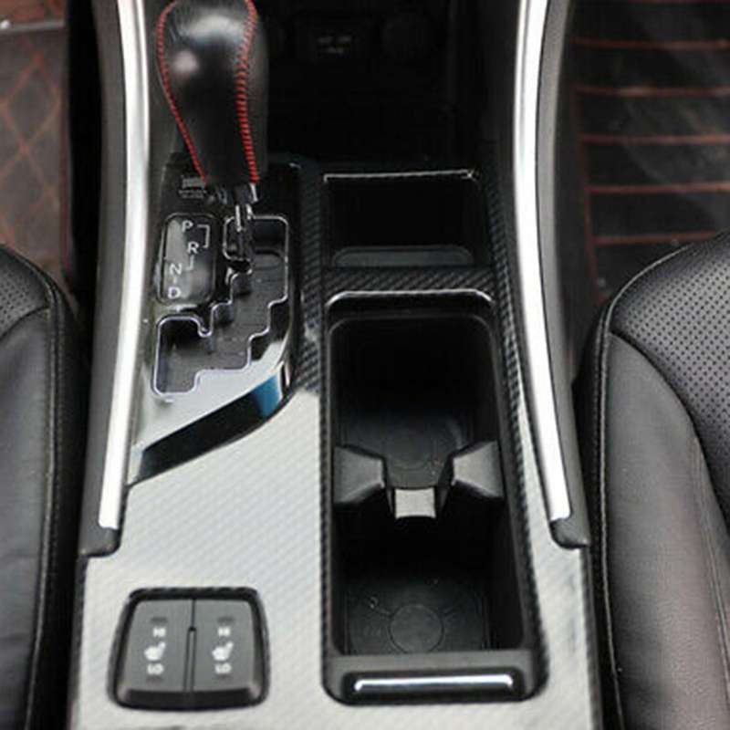 for 2010 2011 2012 2013 2014 2015 Carbon Style Gear Box Panel Water Cup Holder Cover Trim Car-Styli