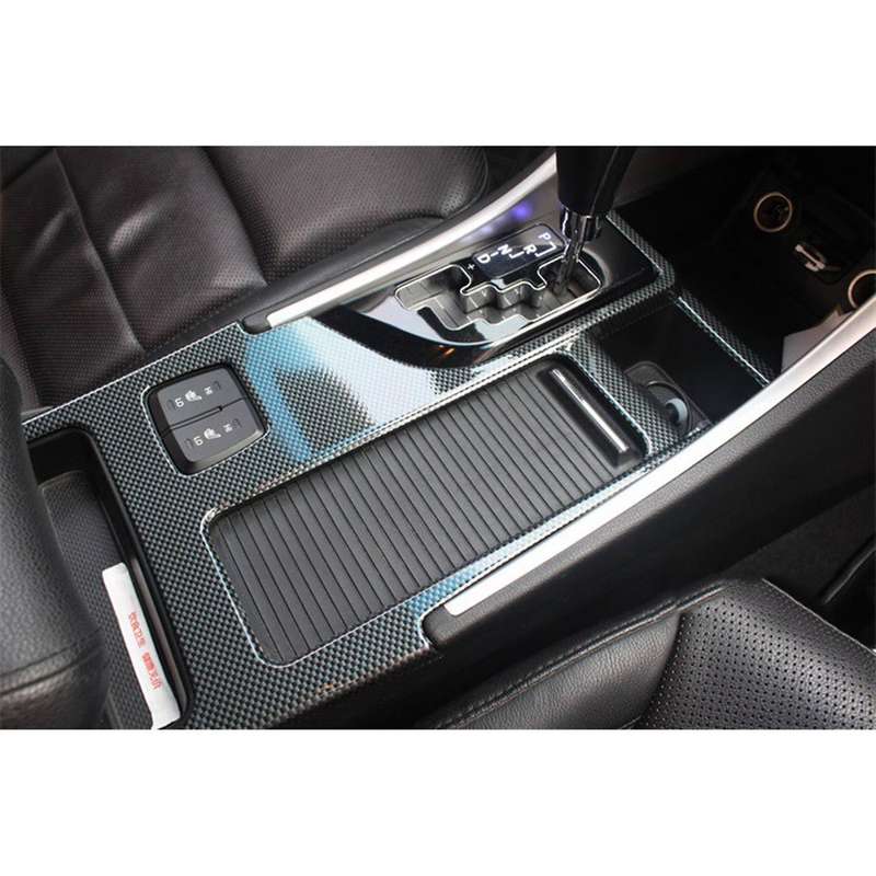 for 2010 2011 2012 2013 2014 2015 Carbon Style Gear Box Panel Water Cup Holder Cover Trim Car-Styli