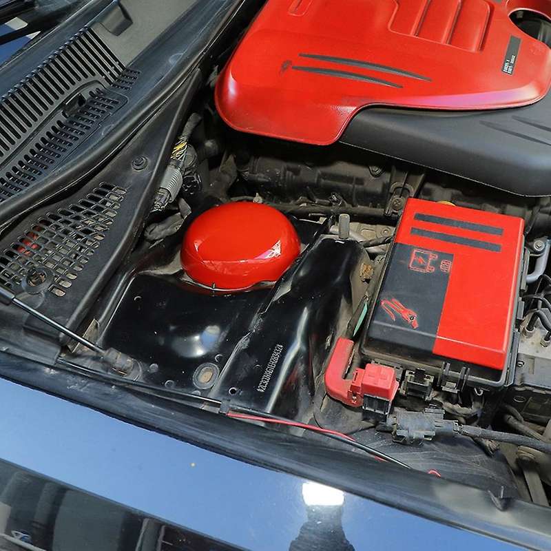 for 2009-2021 Car Engine Bay Side Panel Hanging Cover Trim Coolant Tank Cover Accessories, Red