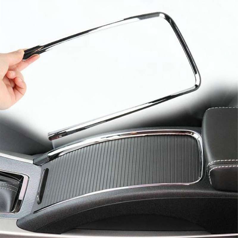 for 2010-2013 1168639 Front Center Console Chrome Strip Water Cup Holder Storage Box Trim Frame
