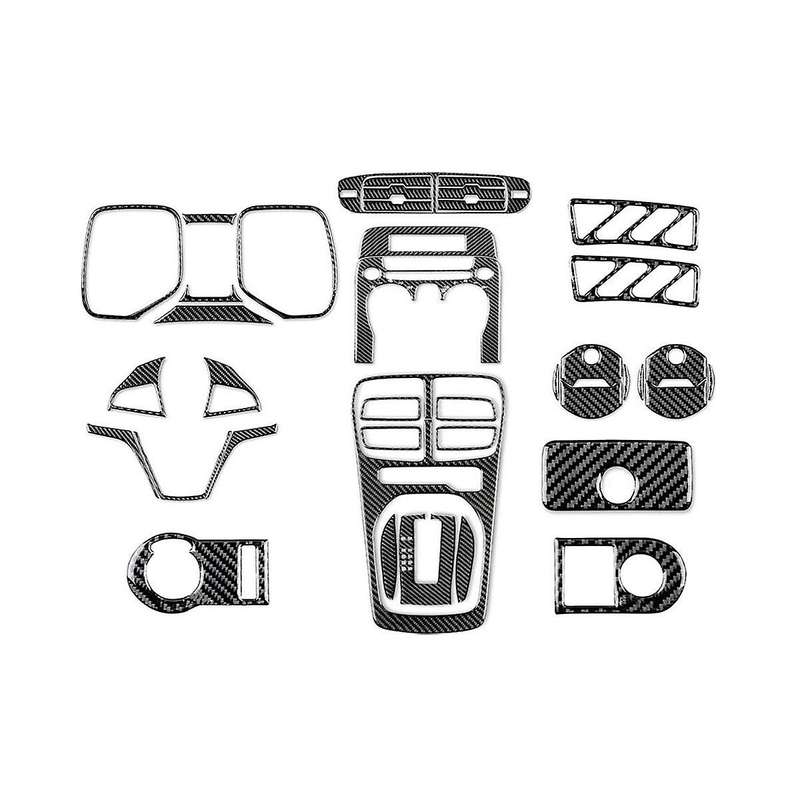 for 2010-2015 Carbon Fiber Full Interior Kit Central Control Trim Decorative Stickers Car Accessorie