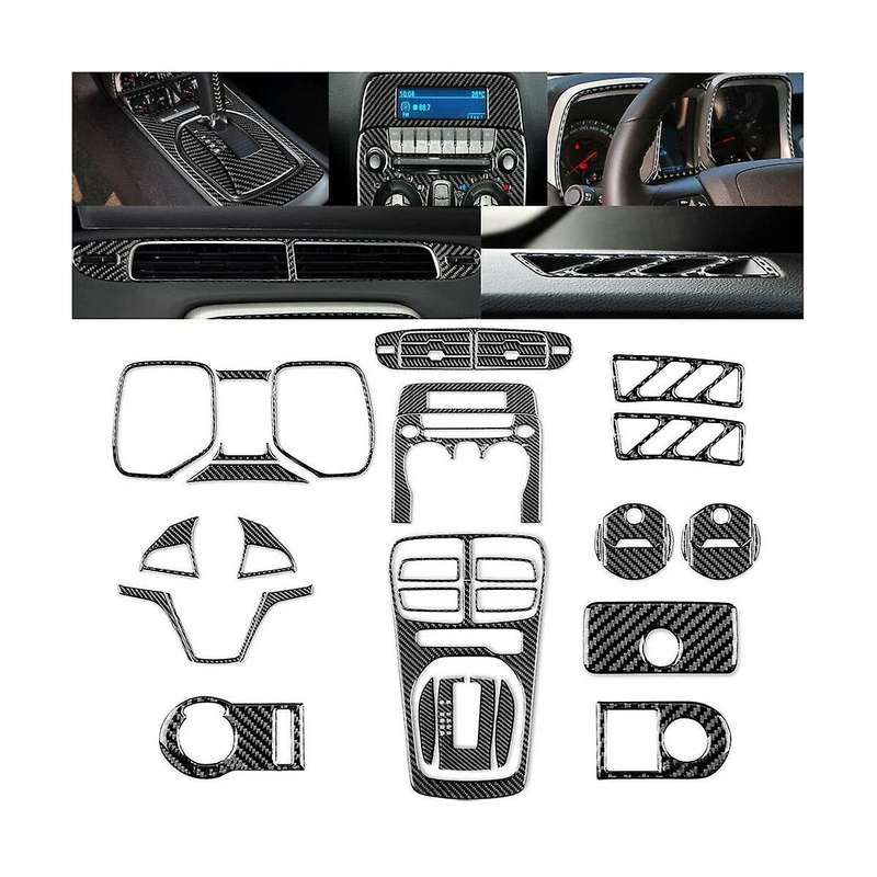 for 2010-2015 Carbon Fiber Full Interior Kit Central Control Trim Decorative Stickers Car Accessorie