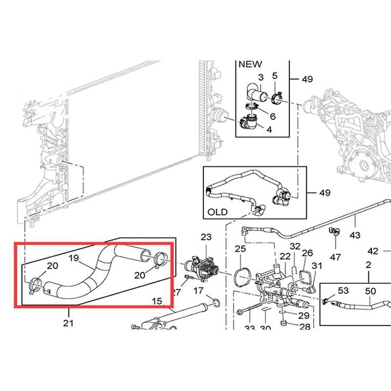 for 2011-2014 Radiator Hose Water Pipe Engine Coolant Hose Heater Water Pipe 9048532 9076033 9538938