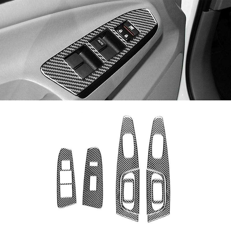 for 2011-2015 Lhd Soft Carbon Fiber Car Door Window Lifting Switch Panel Cover Trim Interior Access
