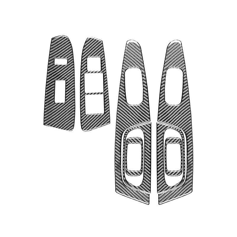 for 2011-2015 Lhd Soft Carbon Fiber Car Door Window Lifting Switch Panel Cover Trim Interior Access