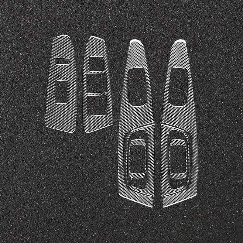 for 2011-2015 Lhd Soft Carbon Fiber Car Door Window Lifting Switch Panel Cover Trim Interior Access