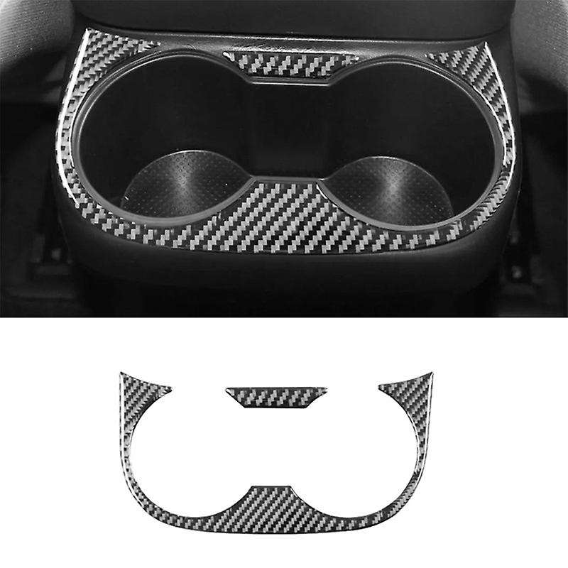 for 2011-2015 Soft Carbon Fiber Car Rear Cup Holder Cover Trim Sticker Interior Accessories