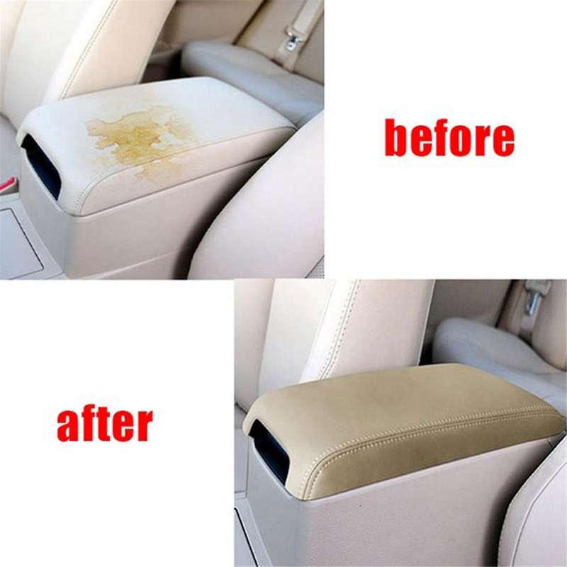 for 2012 -2017 Car Microfiber Leather Console Armrest Panel Cover Protective Trim Beige