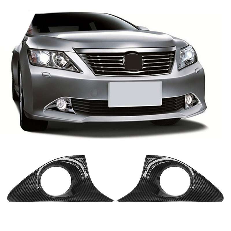 for 2012-2014 ABS Carbon Fiber Replacement Front Fog Light Lamp Cover Trim Foglight Bezel Decoration