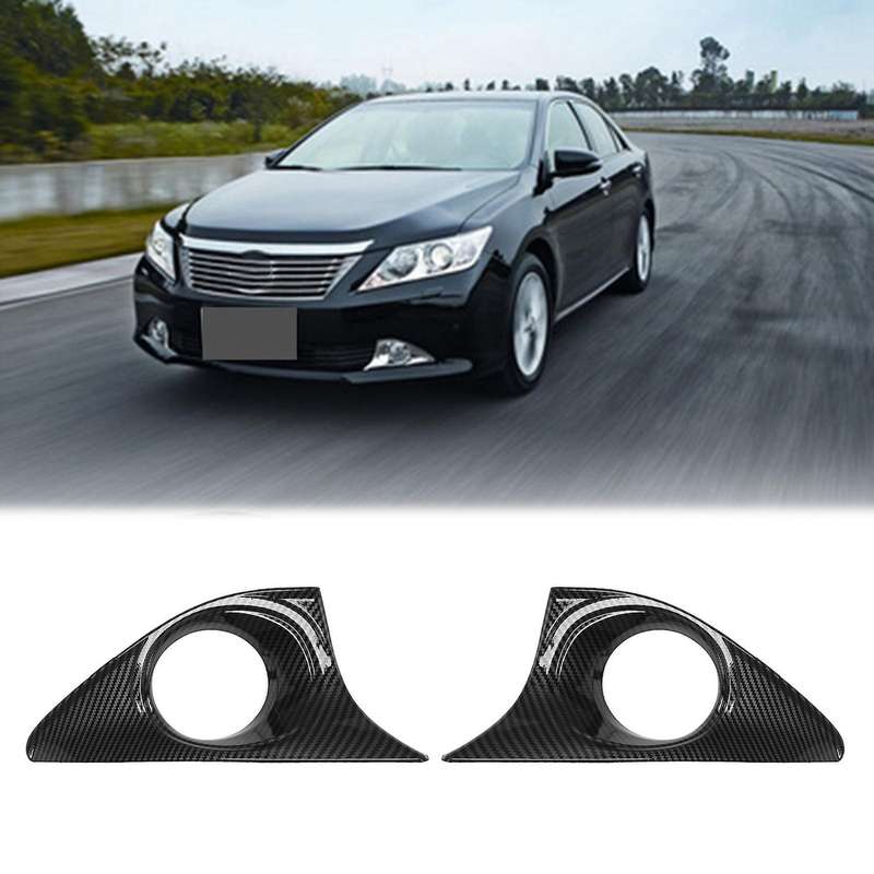 for 2012-2014 ABS Carbon Fiber Replacement Front Fog Light Lamp Cover Trim Foglight Bezel Decoration