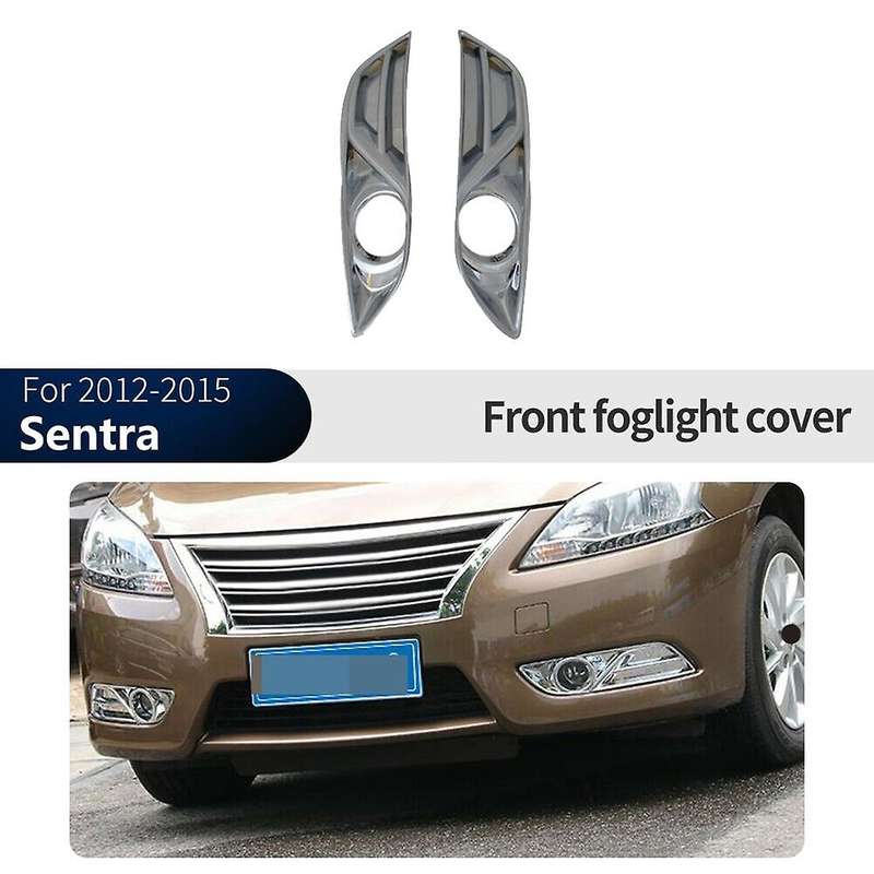 for 2012-2015 Sentra Chrome Rear Bumper Fog Light Lamp Reflector Protect Cover Molding Trim Car Deco
