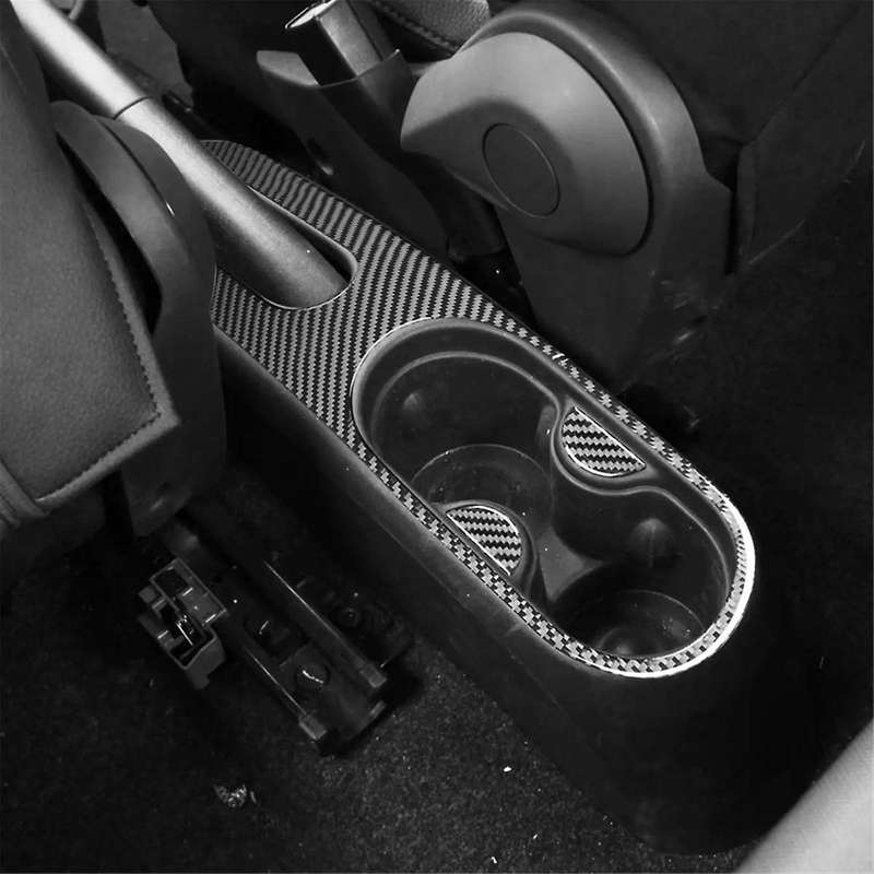 for 2012-2015 Soft Carbon Fiber Car Central Control Handbrake Cup Holder Cover Trim Sticker Accessor
