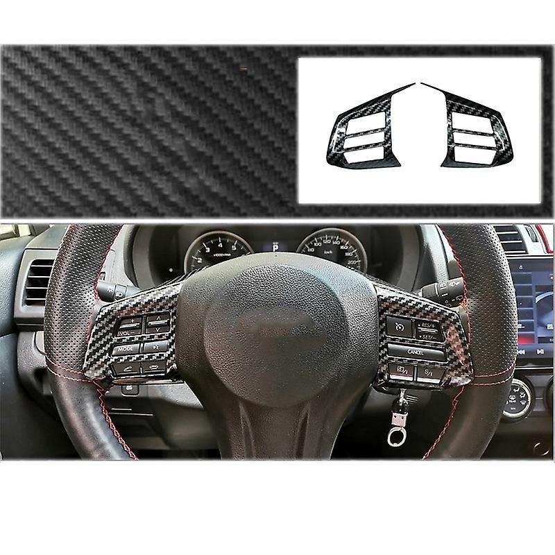 for 2013-2015 Car Carbon Fiber Grain Steering Wheel Button Frame Decoration Cover Trim Accessories