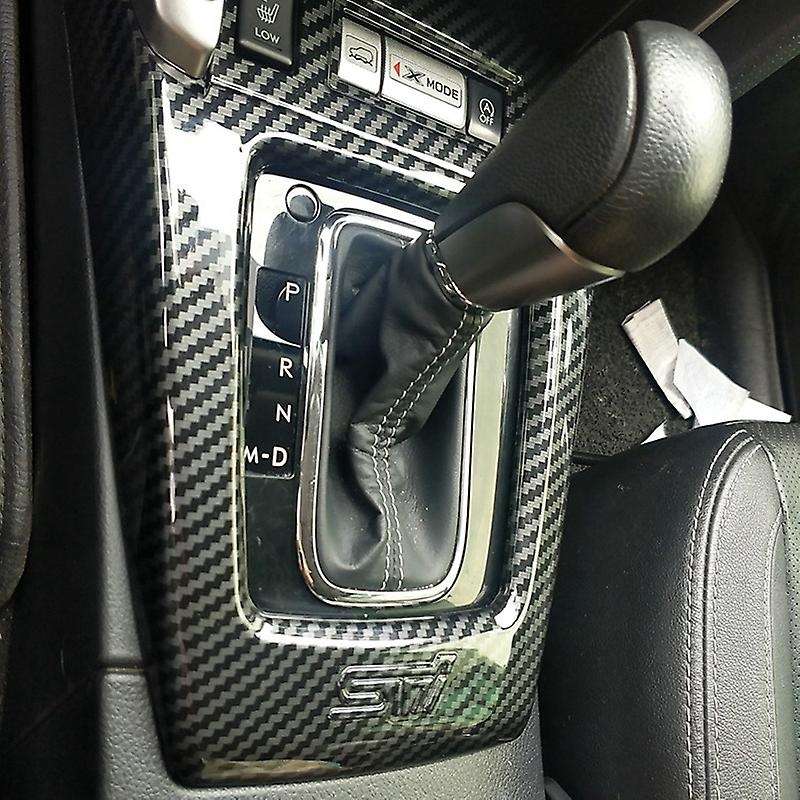 for 2013-2018 Gear Shift Knob Panel Cover Trim Decor Frame Sticker Car Accessories, Bright Carbon Fi