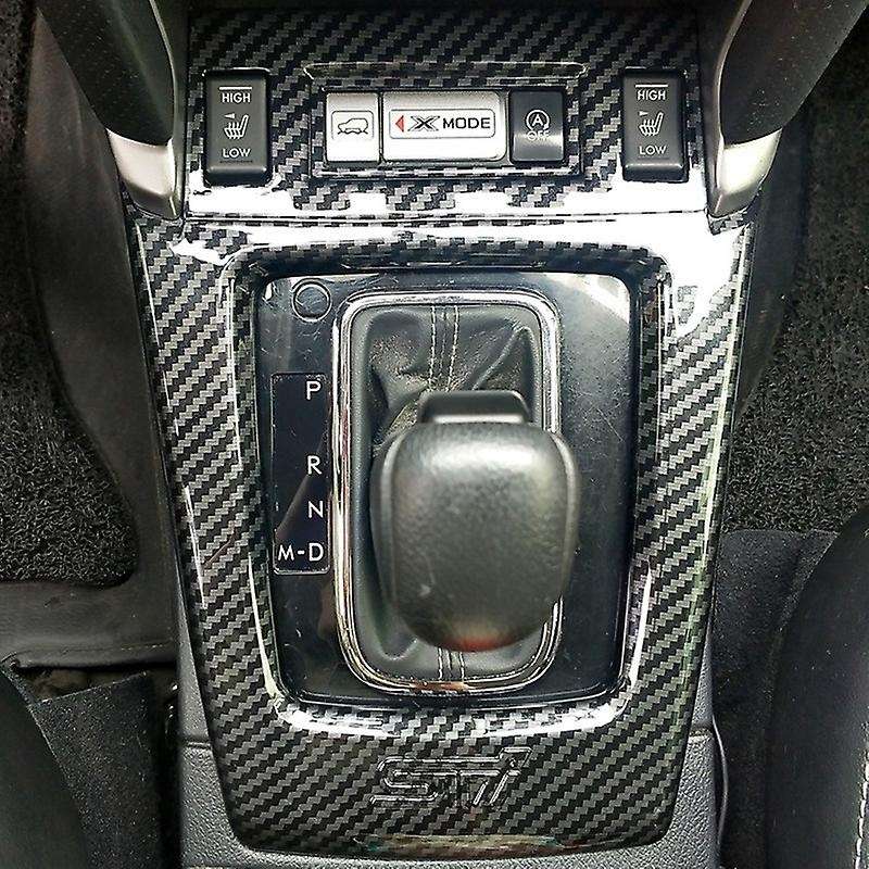 for 2013-2018 Gear Shift Knob Panel Cover Trim Decor Frame Sticker Car Accessories, Bright Carbon Fi