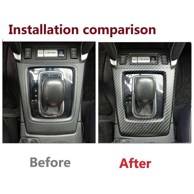 for 2013-2018 Gear Shift Knob Panel Cover Trim Decor Frame Sticker Car Accessories, Matte Carbon Fib