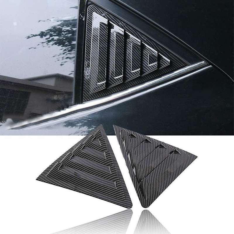 for 2013-2018 Car Rear Side Window Louvers Scoop Shade Cover Blind Trim Accessories,Carbon Fiber