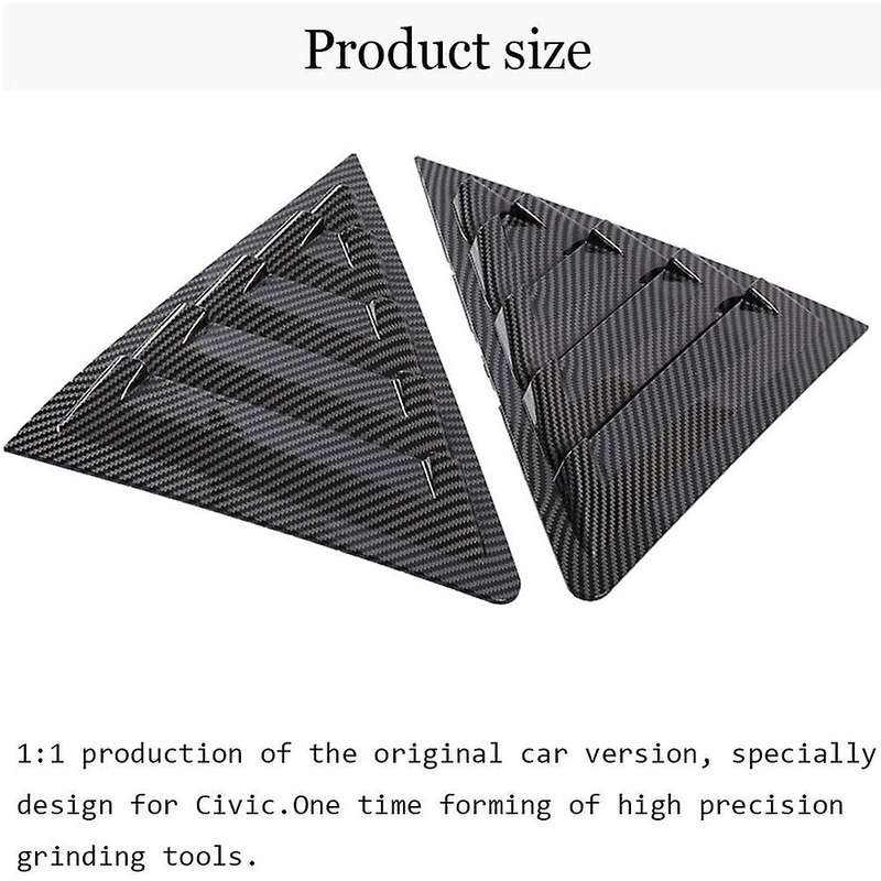 for 2013-2018 Car Rear Side Window Louvers Scoop Shade Cover Blind Trim Accessories,Carbon Fiber