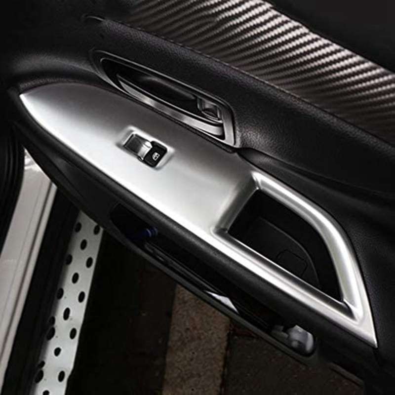 for 2014 2015 2016 2017 2018 2019 Chrome Door Window Armrest Switch Button Knob Panel Cover Trim