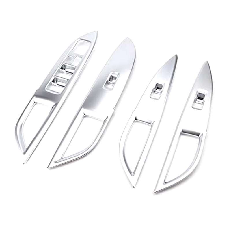 for 2014 2015 2016 2017 2018 2019 Chrome Door Window Armrest Switch Button Knob Panel Cover Trim