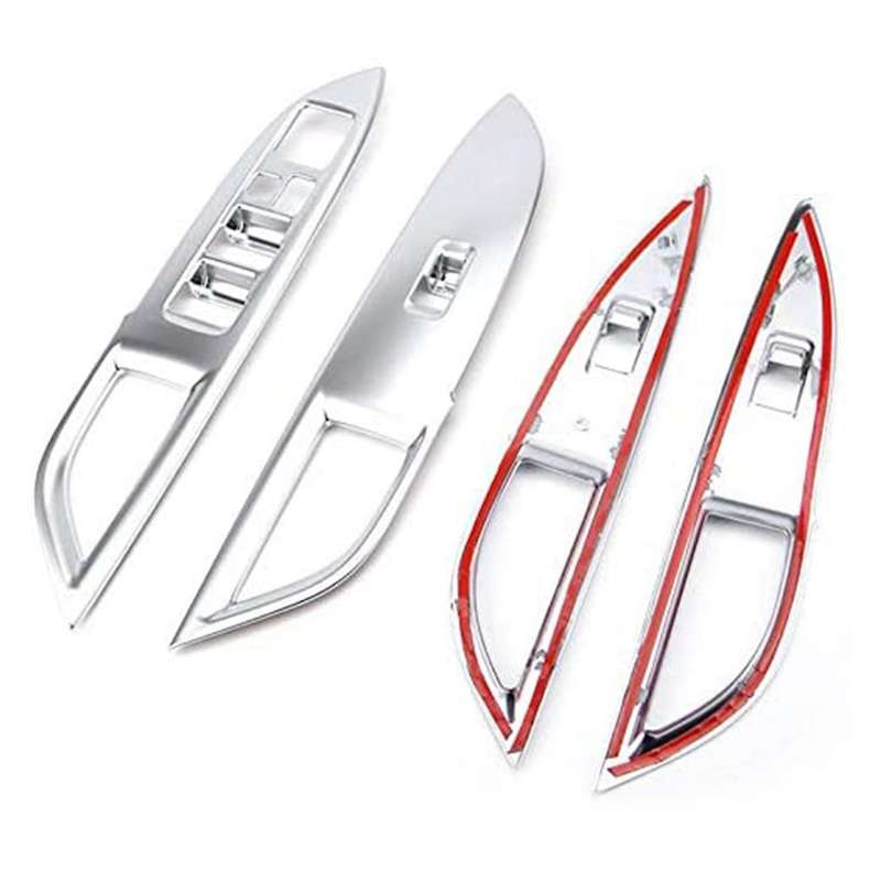 for 2014 2015 2016 2017 2018 2019 Chrome Door Window Armrest Switch Button Knob Panel Cover Trim