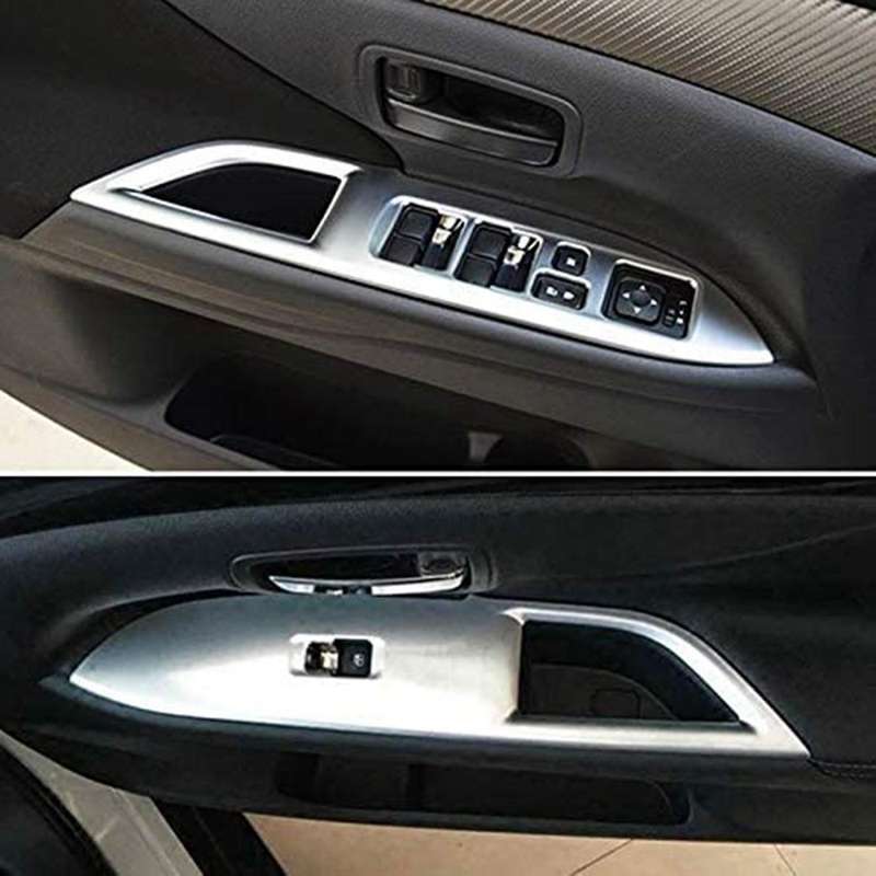for 2014 2015 2016 2017 2018 2019 Chrome Door Window Armrest Switch Button Knob Panel Cover Trim