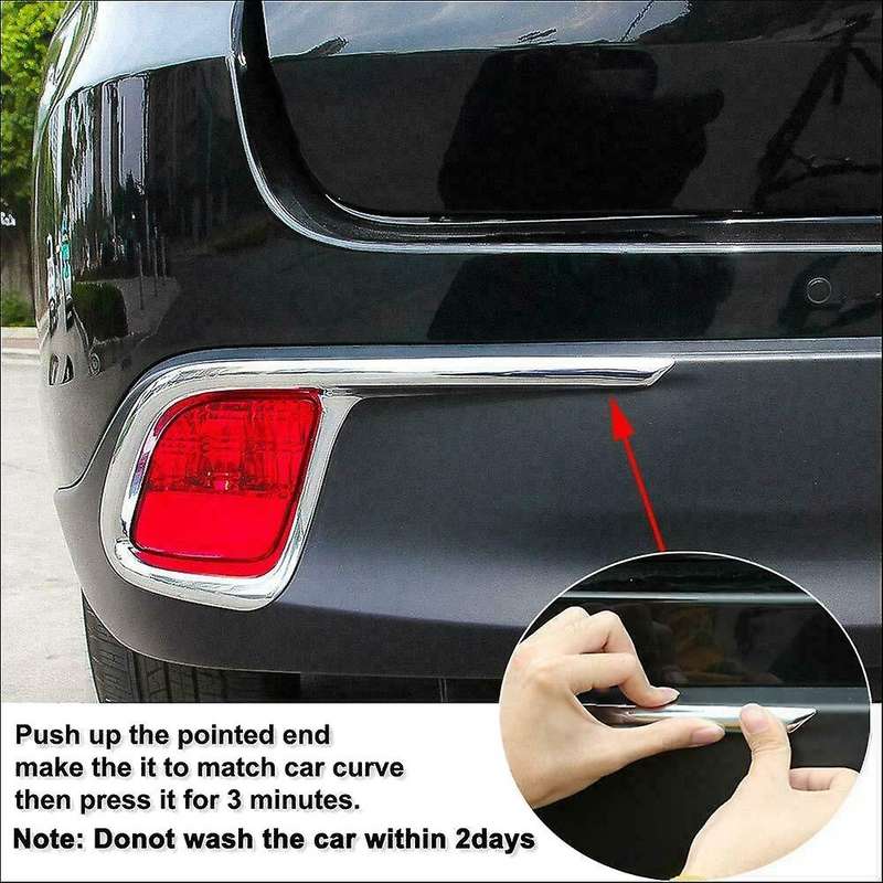 for 2014-2018 Chrome Rear Bumper Fog Light Lamp Cover Frame Trim Decoration