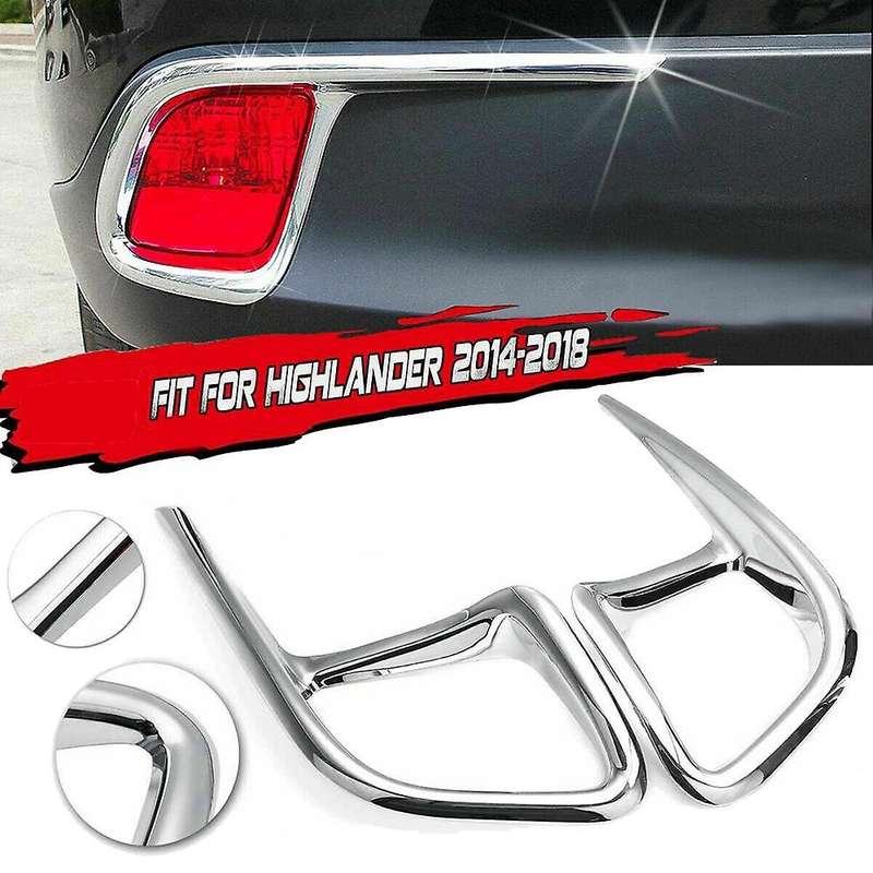 for 2014-2018 Chrome Rear Bumper Fog Light Lamp Cover Frame Trim Decoration