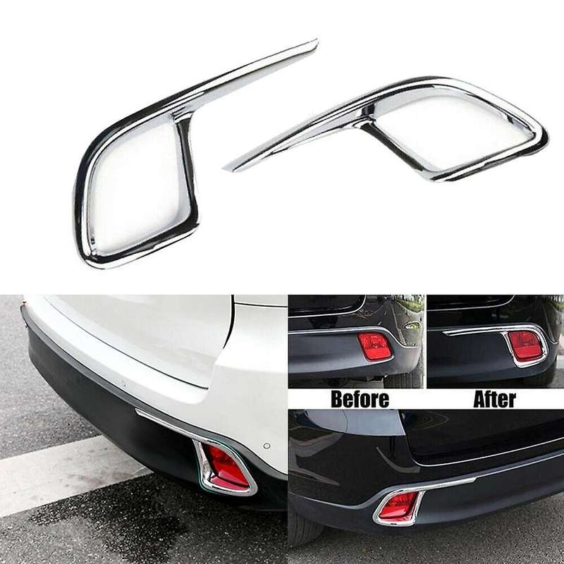 for 2014-2018 Chrome Rear Bumper Fog Light Lamp Cover Frame Trim Decoration