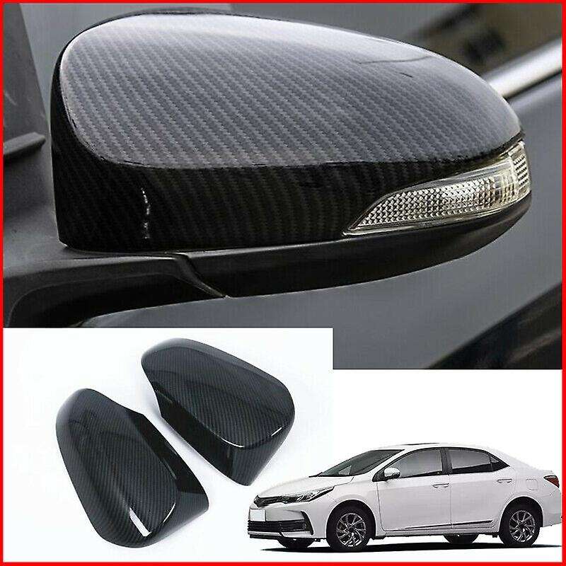 for 2014-2018 Carbon Fiber Rear View Mirror + 4 Outer Exterior Door Handle Cover Trim