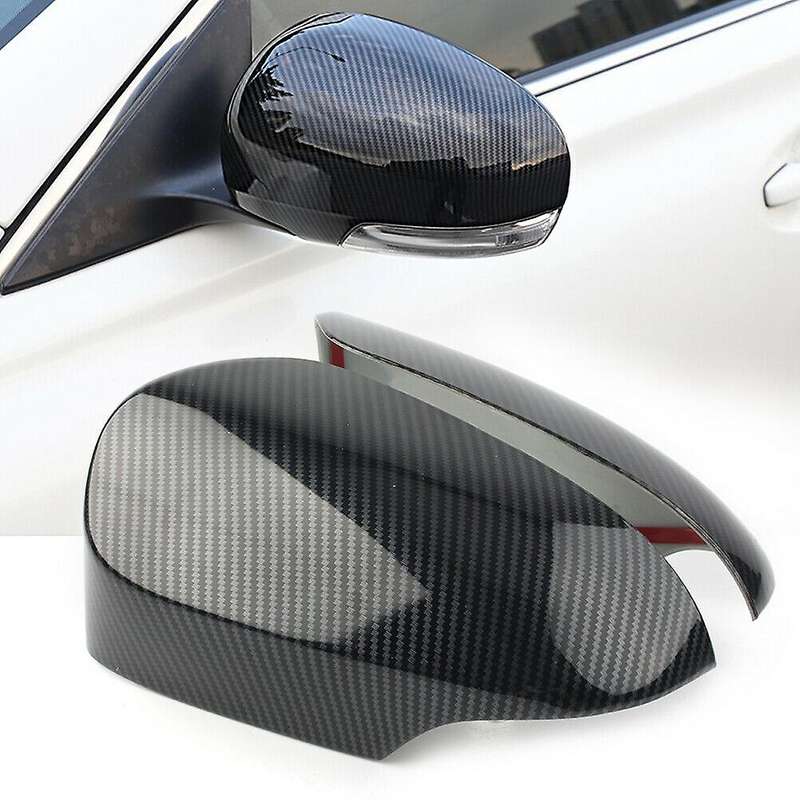 for 2014-2018 Carbon Fiber Rear View Mirror + 4 Outer Exterior Door Handle Cover Trim