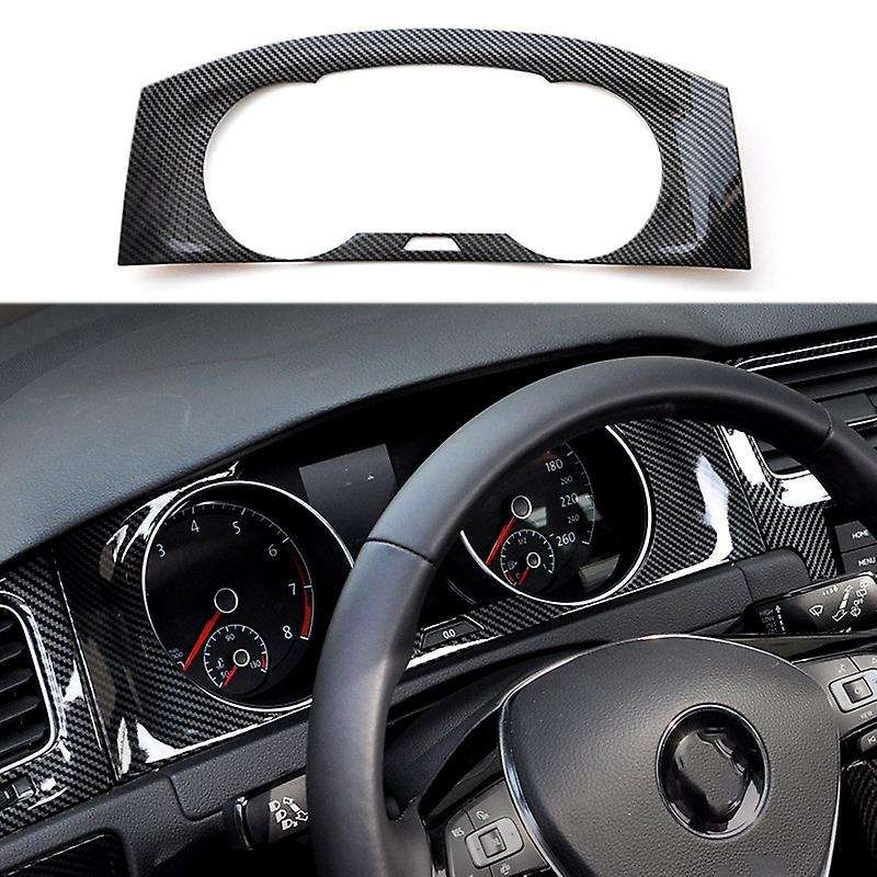 for 2014-2019 Golf MK7 MK7.5 ABS Carbon Fiber Interior Dashboard Meter Display Frame Cover Trim