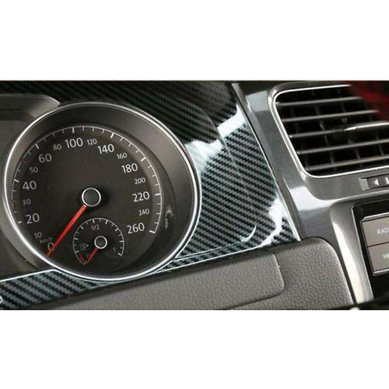 for 2014-2019 Golf MK7 MK7.5 ABS Carbon Fiber Interior Dashboard Meter Display Frame Cover Trim