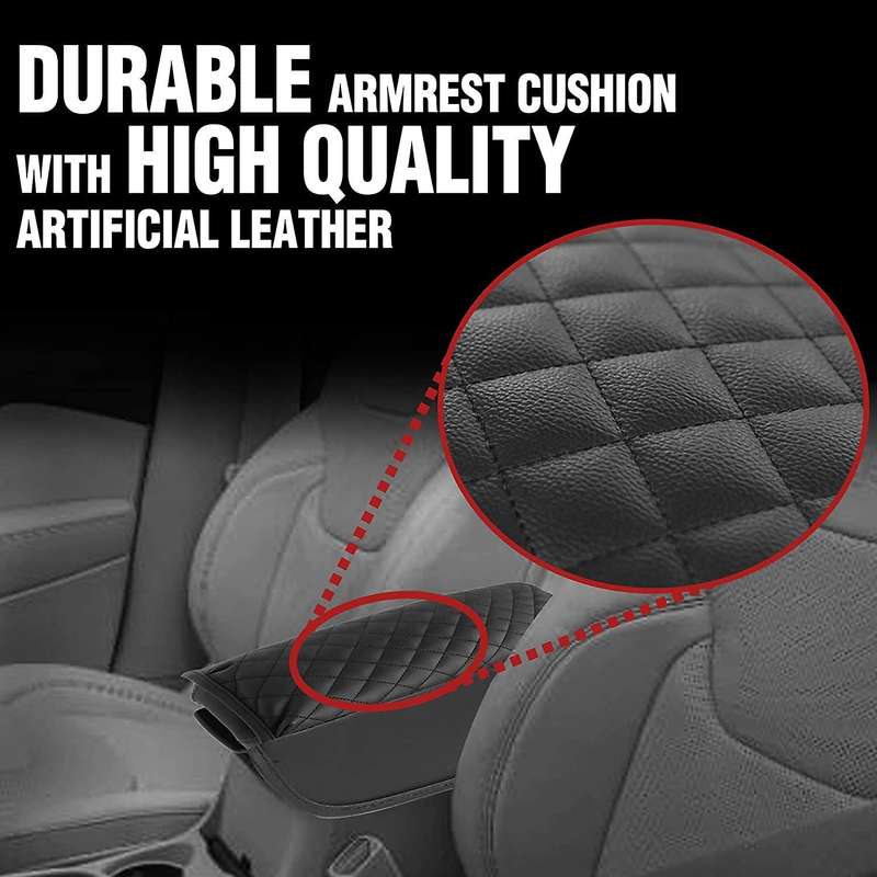 for 2014-2019 Car Center Console Armrest Pad Cover PU Leather Armrests Box Protection Cushion