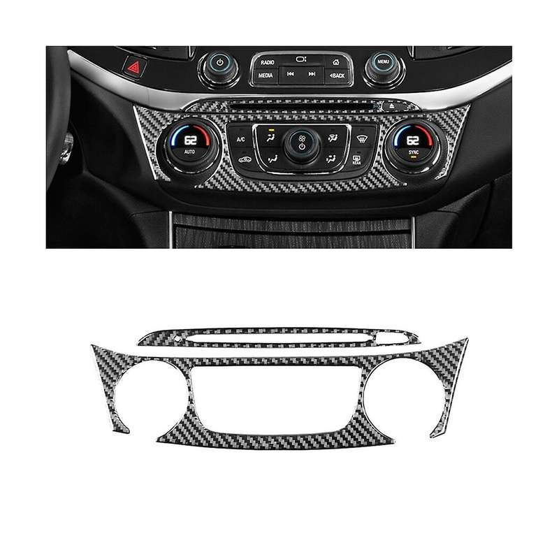 for 2014-2020 Soft Carbon Fiber Car Central Control Air Conditioner Buttons Cover Trim Sticker Acce