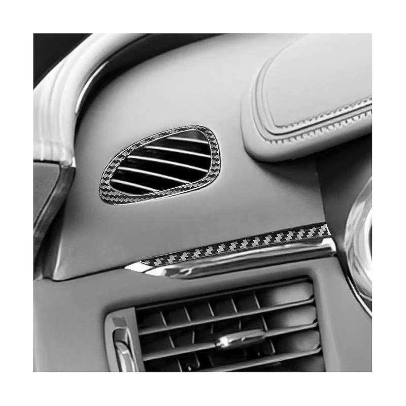 for 2014-2020 Soft Carbon Fiber Car Dashboard Side Air Outlet Vent Cover Trim Sticker Accessories