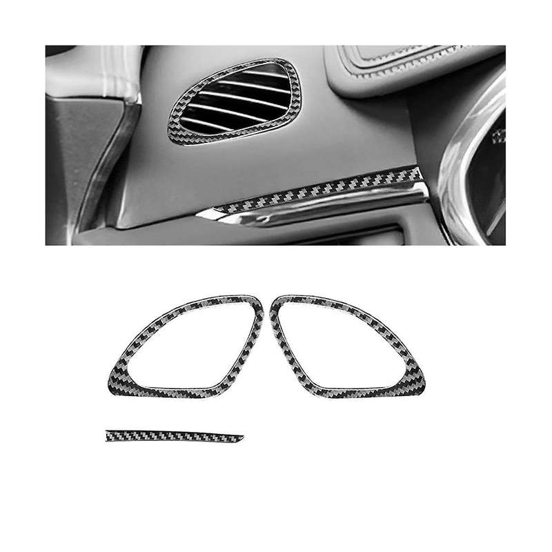 for 2014-2020 Soft Carbon Fiber Car Dashboard Side Air Outlet Vent Cover Trim Sticker Accessories