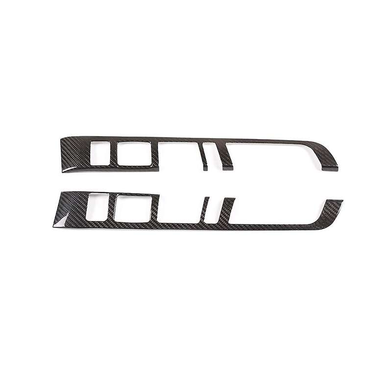 for 2014-2020 Dry Carbon Fiber Center Console Gear Button Frame Cover Trim Sticker Car Accessories