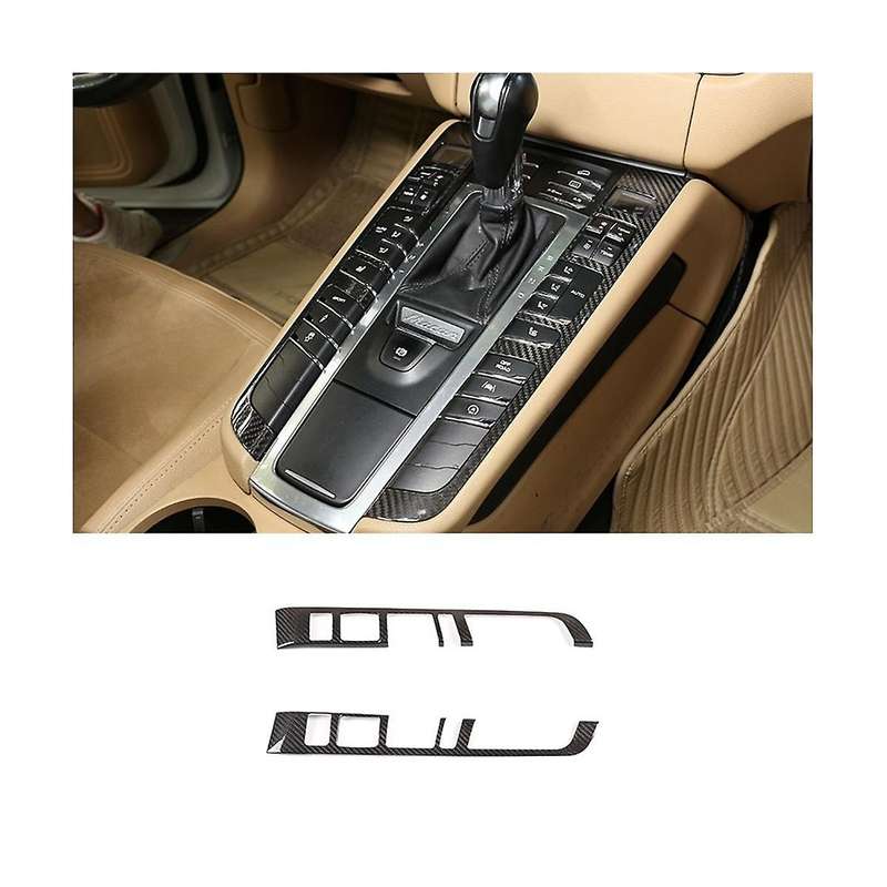 for 2014-2020 Dry Carbon Fiber Center Console Gear Button Frame Cover Trim Sticker Car Accessories