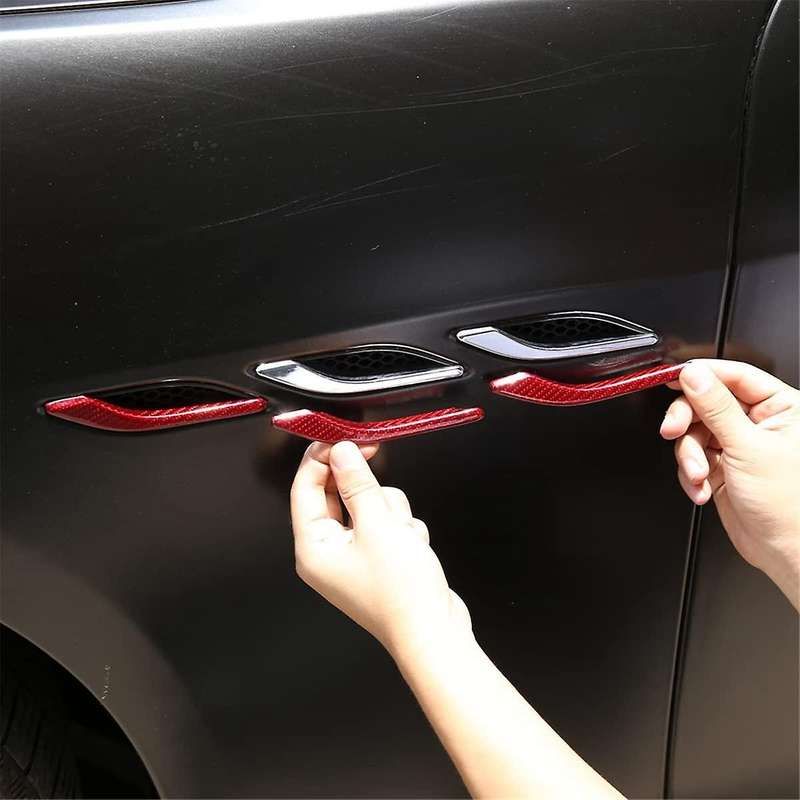for 2014-2022 Dry Carbon Fiber Car Side Cover Trim Sticker Accessories (Red)