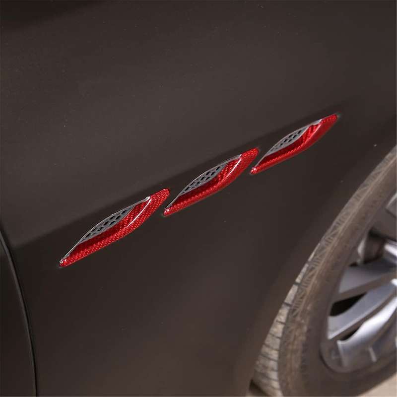 for 2014-2022 Dry Carbon Fiber Car Side Cover Trim Sticker Accessories (Red)