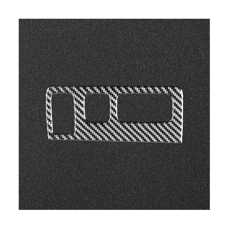 for 2014-2020 Soft Carbon Fiber Car Headlight Switch Cover Panel Trim Sticker Accessories