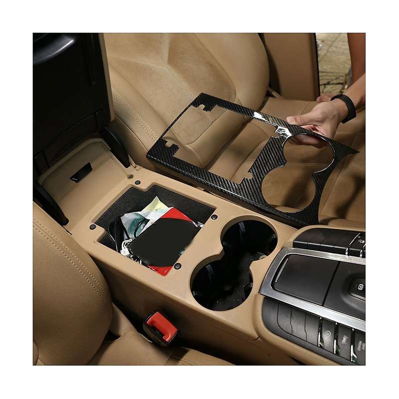 for 2014-2022 Dry Carbon Fibre Central Control Water Cup Holder Panel Frame Cover Trim Car Accessori